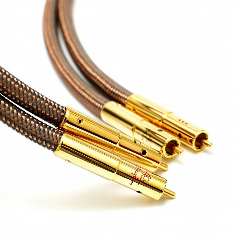 Hifi high-end Accuphase 40th Anniversary Edition OCC pure copper RCA Interconnect Audio Cable Gold plated CD amplifier amp