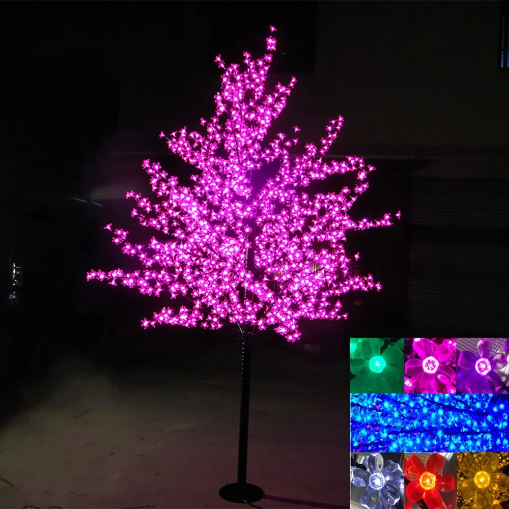 LED Outdoor Landscape Garden Peach Tree Lamp Simulation 1.5 Meters 480 Lights LED Cherry Blossom Tree Lights Garden Decor