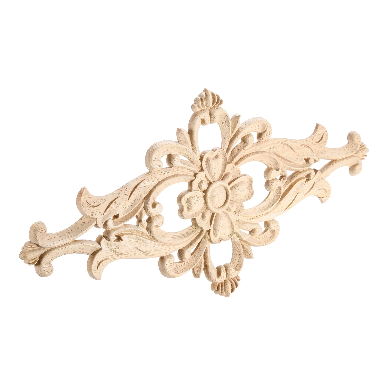 

1 pc Vintage solid wood carving door flower patch wooden carving cabinet accessories furniture decorative for door cupboards