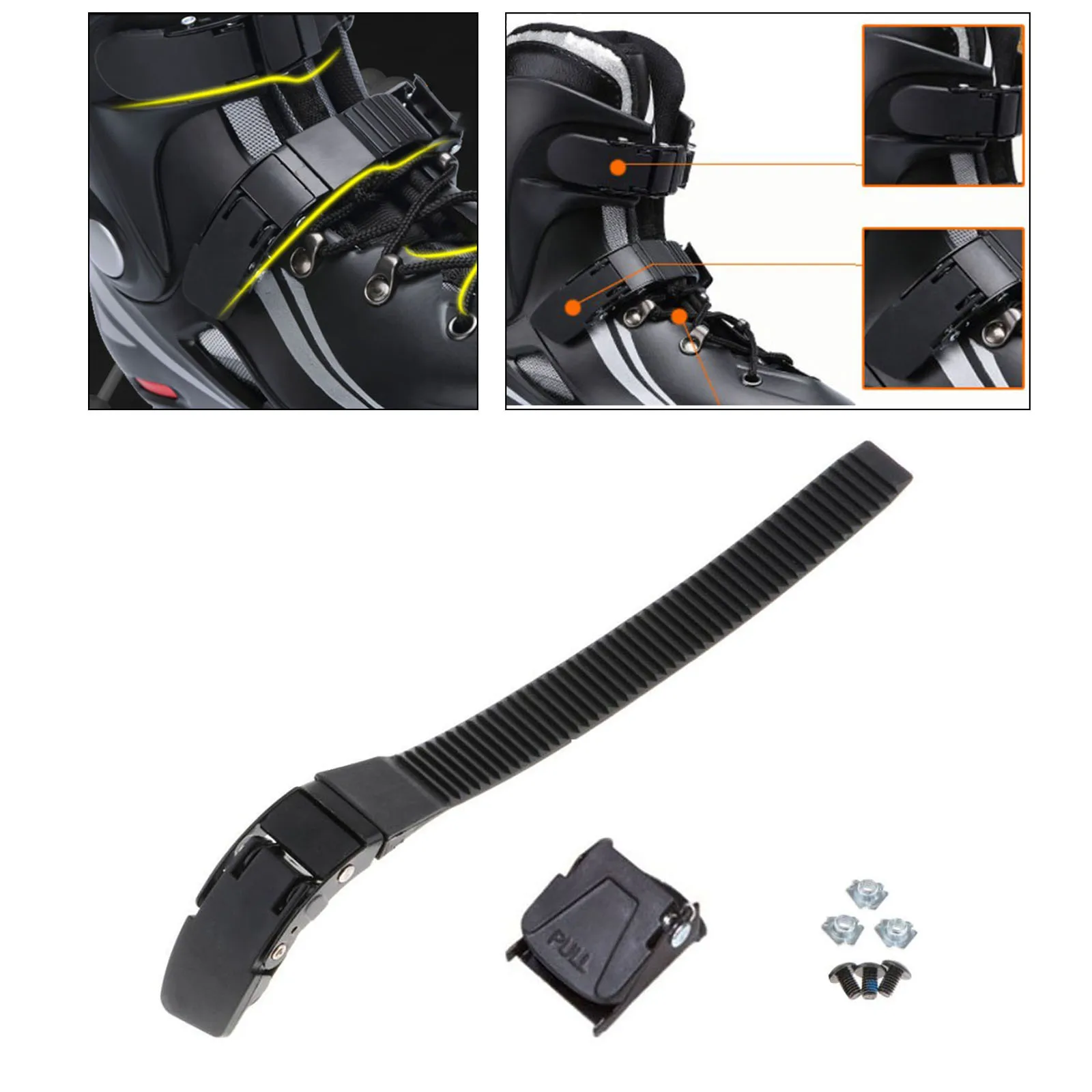 Inline Skate Strap with Buckle Replacement Buckle With Screws Nut Clamp Fixing Repair Kits Outdoor Skating Parts Accessories