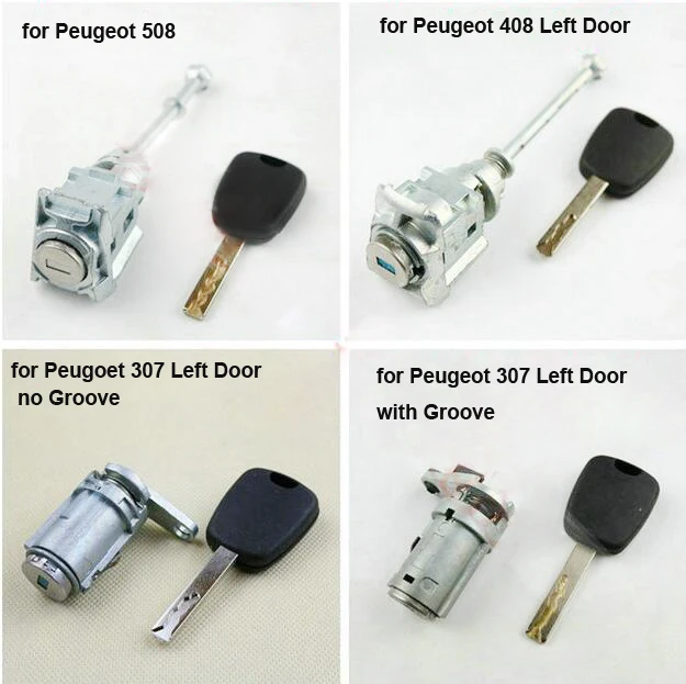 Auto Cilindro Della Serratura Della Porta per Peugeot 307 408 508 Porta Anteriore Sinistra Cilindro della Serratura Di Accensione Blocco Completo