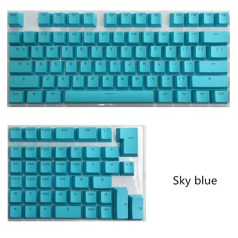 

PBT Keycaps For Mini Mechanical Keyboard Suit For 61/64/68/71/82/84 Layout Keyboard With Transparent RGB Letters