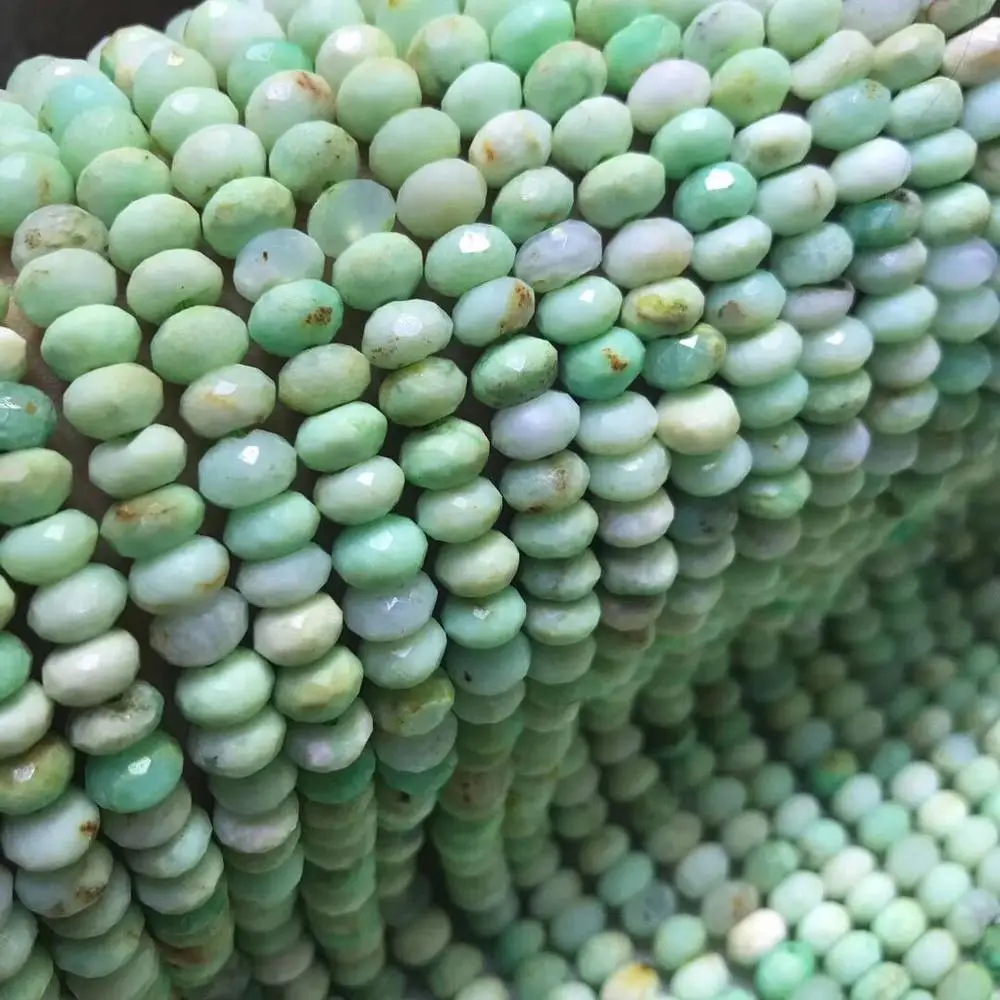 

loose beads green chalcedony roundel FACETED 7/8MM nature for making jewelry necklace 14inch FPPJ wholesale