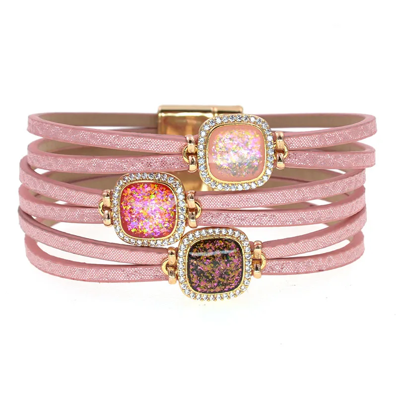 WELLMORE luxury women bracelets Zinc Alloy Wrap bracelets for women Magnet bohemia bracelets fashion female jewelry wholesale