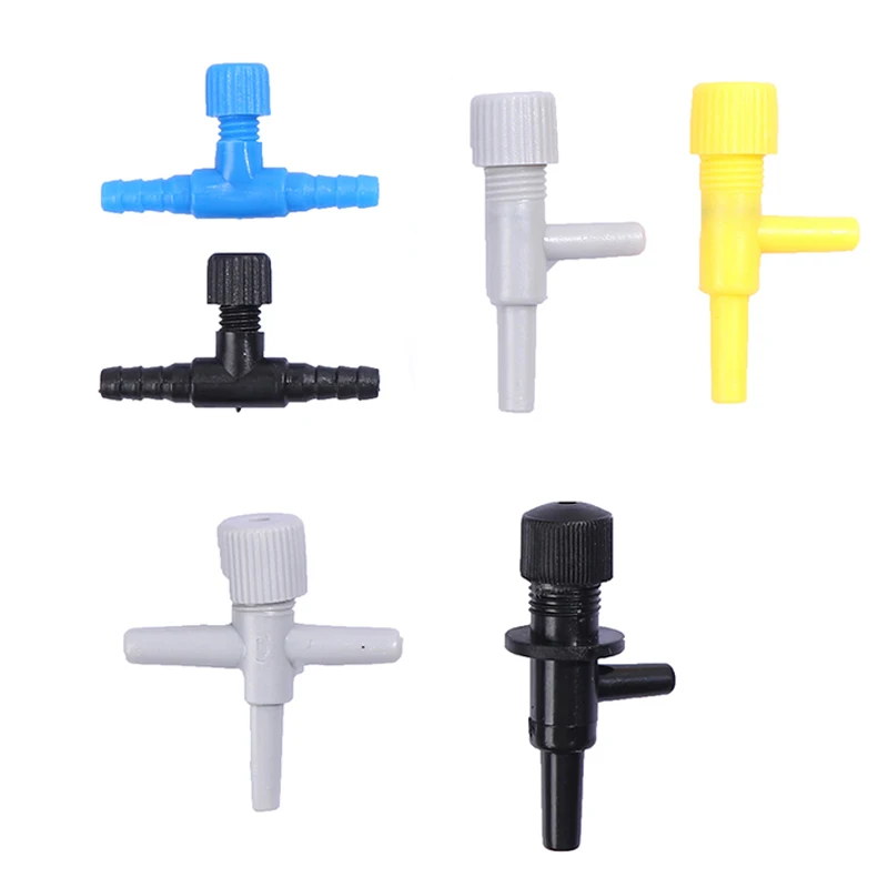 3/5/10Pcs Aquarium Air Flow Control Valve Tap Fish Tank Air Regulator Hose Connector For 4/6mm Oxygen Tube Aquarium Accessories