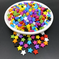 100pcs/lot 9mm Pure Color Star Shape Acrylic Beads Loose Spacer  Jewelry Making Bracelet Pendant Earring DIY