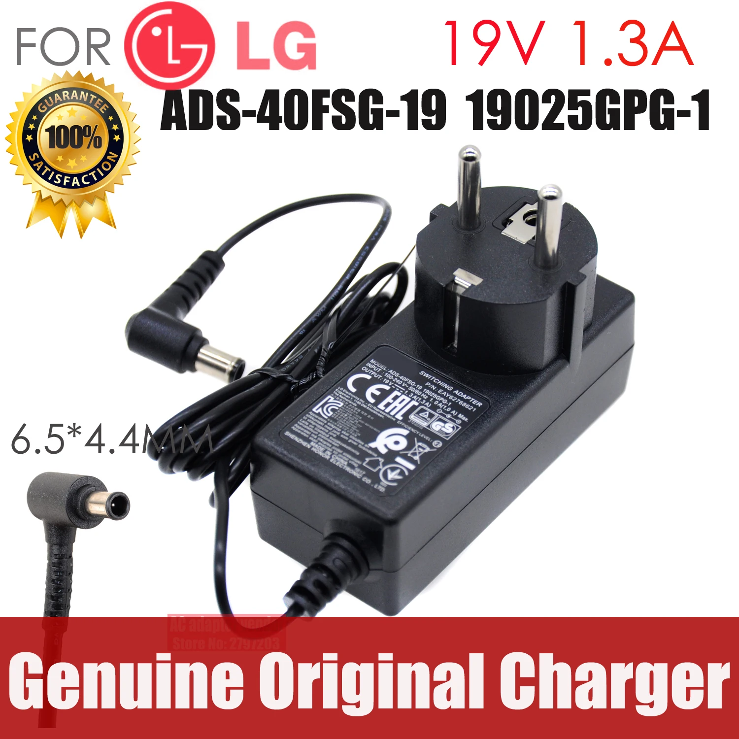 Nouveau Original pour LG 19V 1.3A ADS-40FSG-19 19025GPCU-1 Adaptateur secteur Cordon d\'alimentation