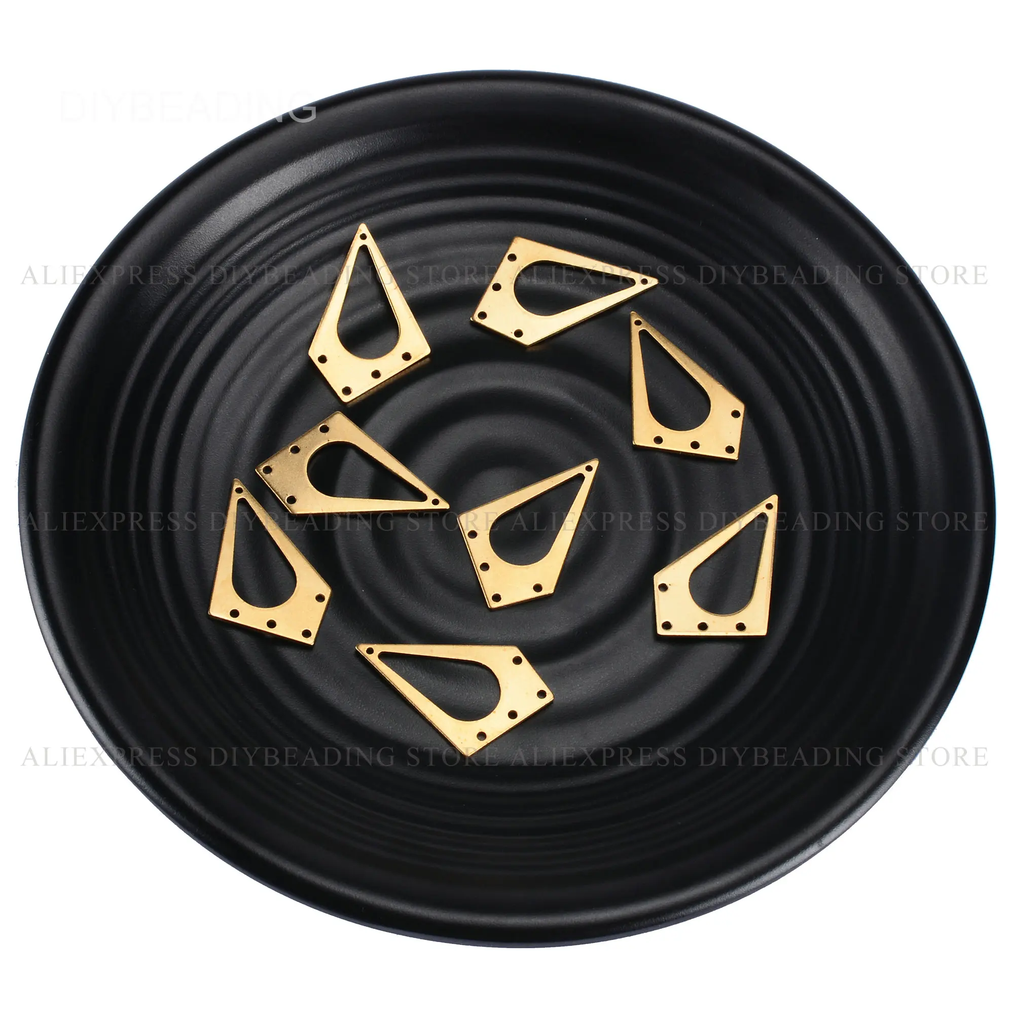 20-1000 Pcs Brass Component for Earrings Jewelry Making Multi Holes Triangle Geometric Charm Connector Finding Lots Wholesale