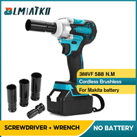 BLMIATKO 18V 588N.m Li-Ion Brushless Cordless Electric Wrench Screwdriver Drill With Single Battery Drill Sleeve Accessorie