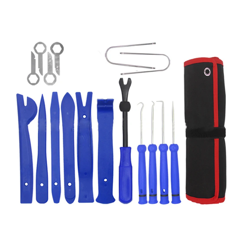 20 pçs/set kit ferramenta de remoção guarnição da guarnição do automóvel instalador pry ferramenta para carro traço áudio/rádio/painel porta/janela/interior