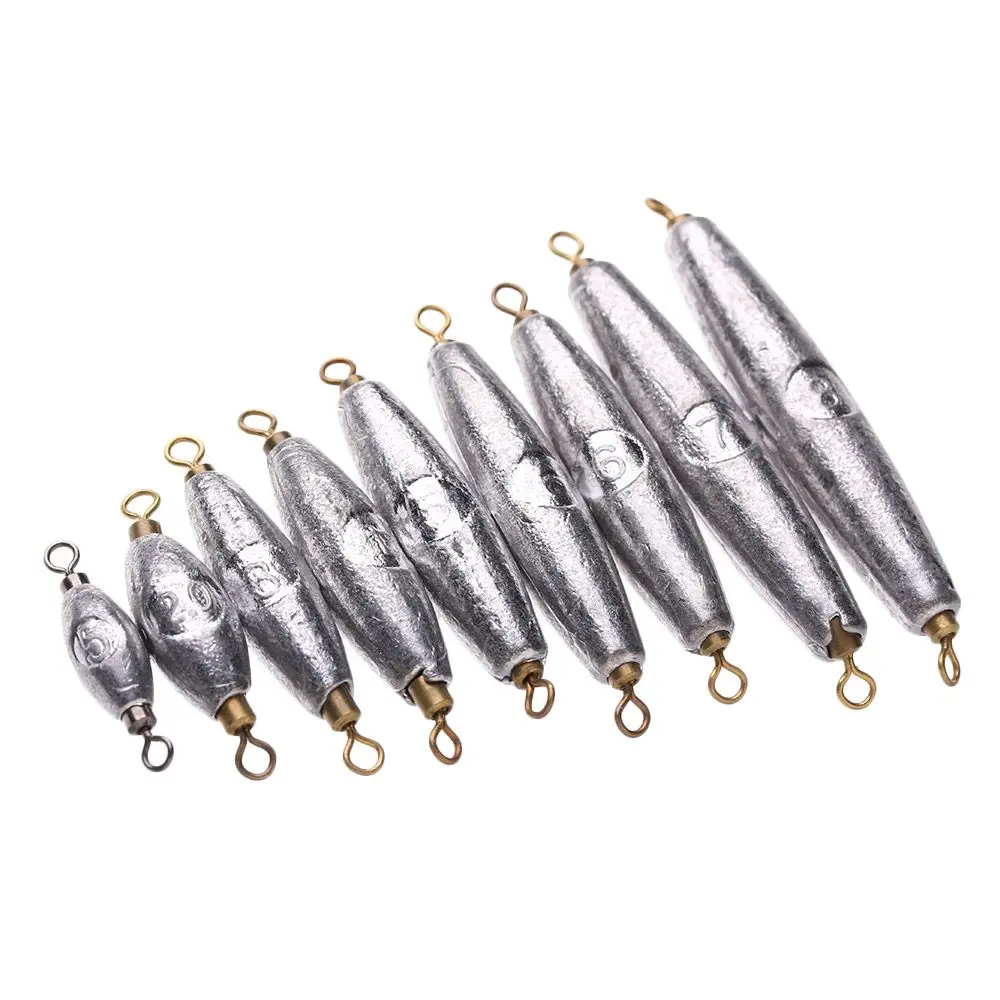 

5pcs High Quality Double ring American Swivel Anti Dust Olive Shaped Weights Fishing Sinker Tackle Lead Sinkers