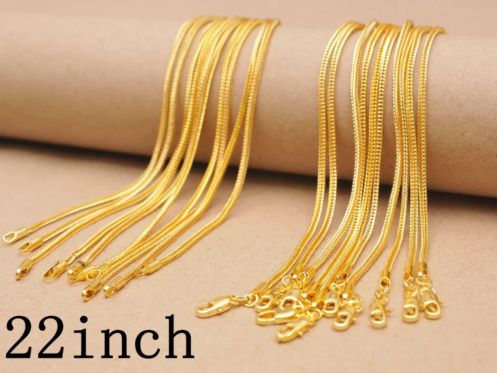 5 PCS men's and women's personality tide jewelry 22 inches foxtail 18 k necklace chain