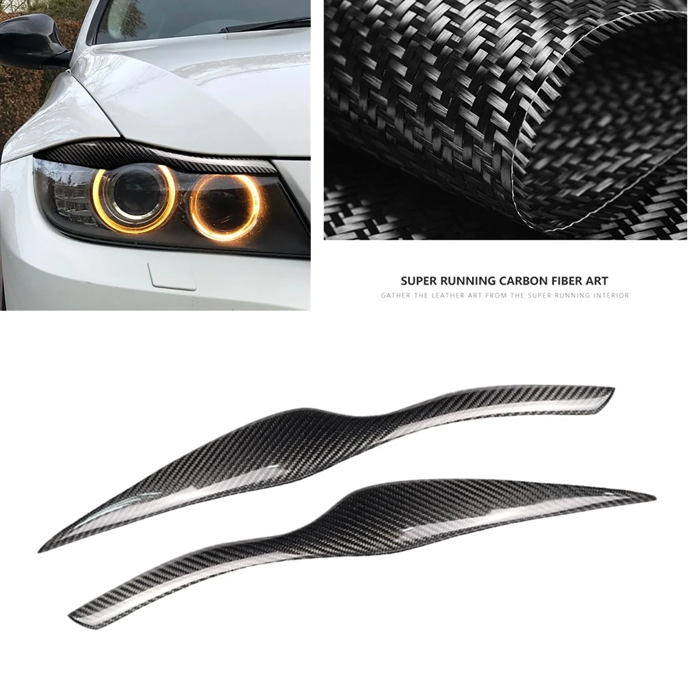 

Headlight Eyebrow Trim For BMW 3 Series E90 E91 320i 325i 330i 2006-2011 4 Door Carbon Fiber Head Light Lid Headlamp Eyelid Brow