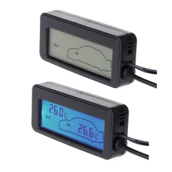 Mini Digital Car LCD Display Indoor Outdoor Thermometer 12V Vehicles 1.5m Cable Sensor