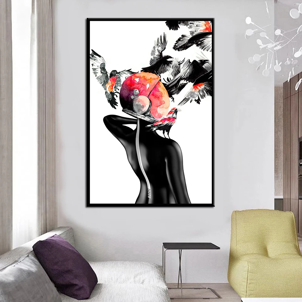 Abstract Petals Mind Woman Portrait Wall Prints Poster Modular Living Room Modern Home Decor Pictures Bedroom Canvas Paintings