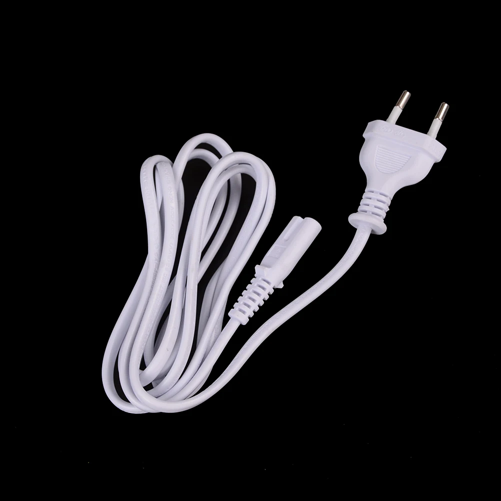 1Pcs White 1.5M EU European 2-Prong Port AC Power Cord Cable Slim Power Cable for most printer & laptop AC power adapters New