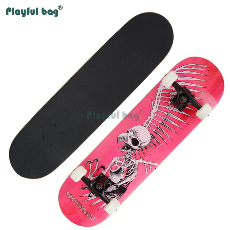 

Playful Bag Children 4 wheels Skateboard Canadian Maple beginner longboard Double rocker Skating sport practice skateboard AMB62