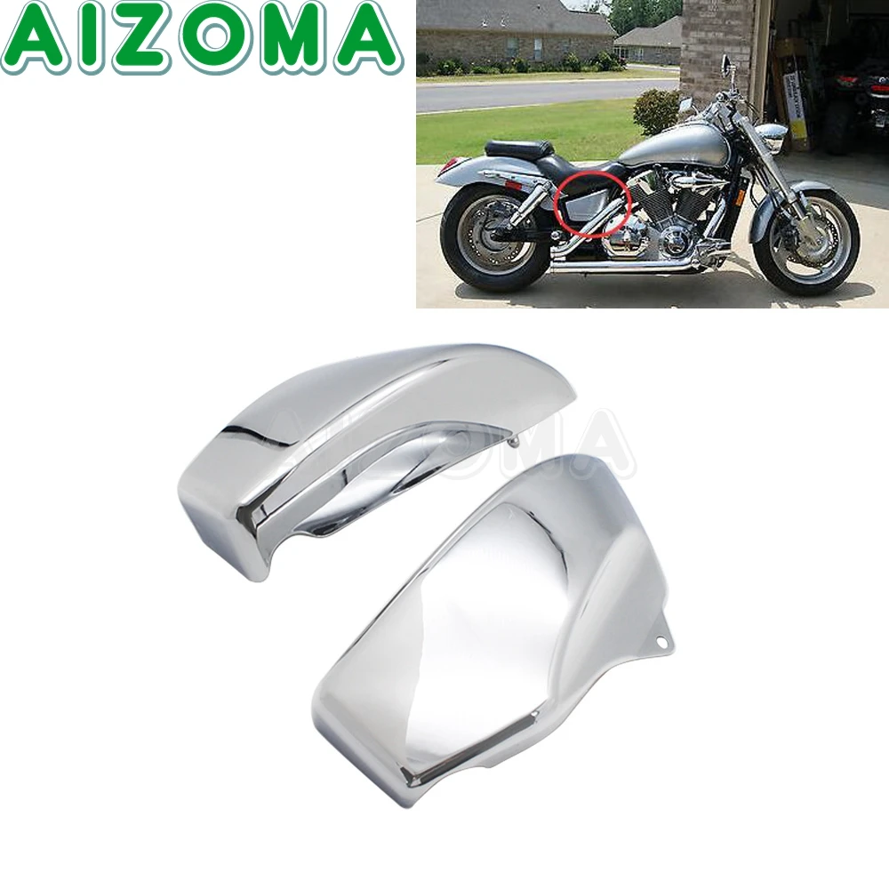 Motorcycle Chrome 1 Pair Battery Side Fairing Cover For Honda 2002-2008 VTX1800 VTX 1800 R/S/N/F & T/Tourer Models