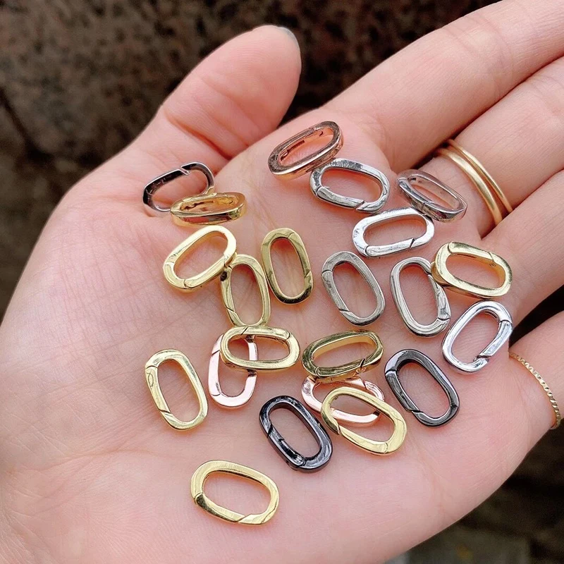 Push in Gate Lock Oval Jewelry Clasp Gold Silver Black Rose Gold Push Gate Clasp, Spring Gate Clasp WHOLESALE Supplies K11