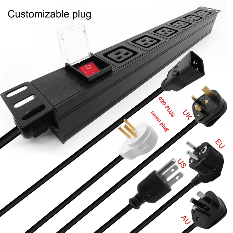 3 AC hole 16A Standard IEC C19 presa cavo di alimentazione elettrica connettore cavo PDU rimovibile israele UK EU AU US C20 plug