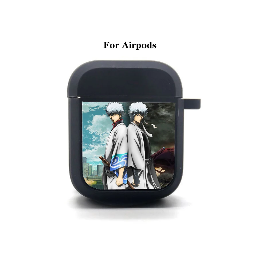 Anime GINTAMA AirPods case Cover Apple AirPods Earphone bag Soft Silicone Bluetooth Protective Earphone Case