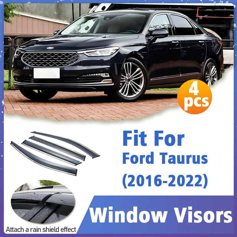 

Window Visor Guard for Ford Taurus 2016-2022 4pcs Vent Cover Trim Awnings Shelters Protection Sun Rain Deflector Accessories