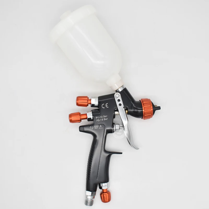PISTOLA DE PULVERIZACIÓN con boquilla de 1,2mm, minipistola de pulverización de reparación con taza mezcladora de pintura y adaptador, aerógrafo con taza mezcladora de pintura, 400cc, 250cc