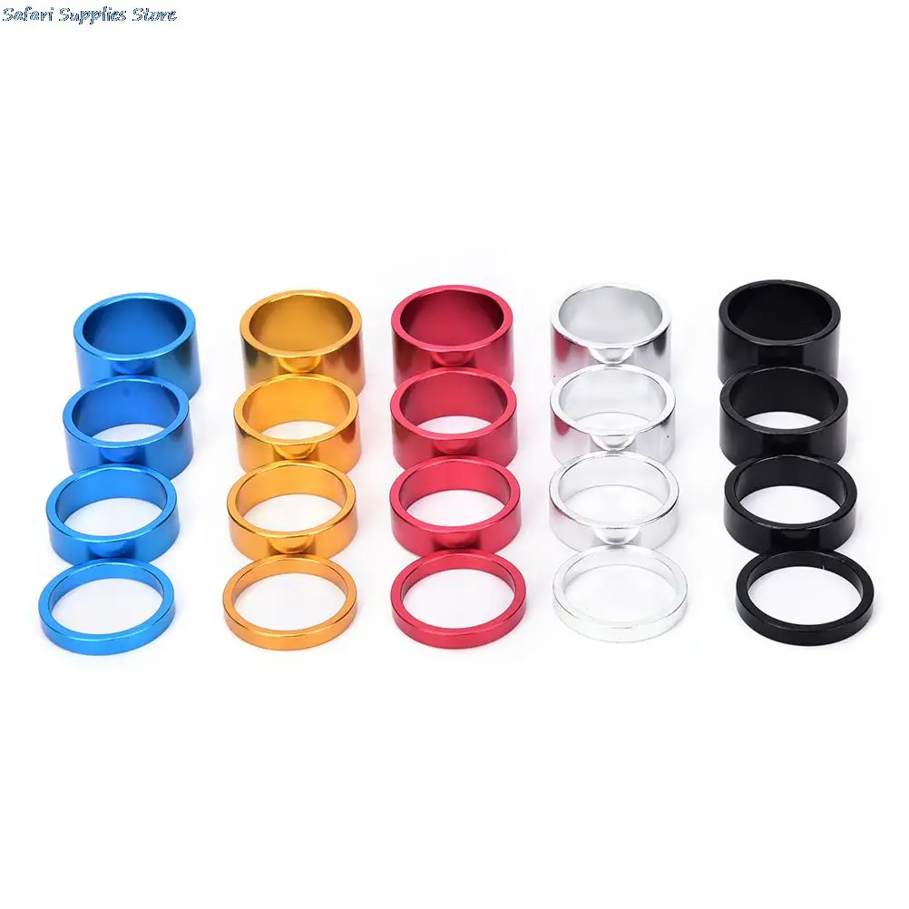 4Pcs/set 28.6mm 5/10/15/20mm Aluminum Alloy Headset Stem Spacer MTB  Fork Washer Cap For Road Bike Cycling