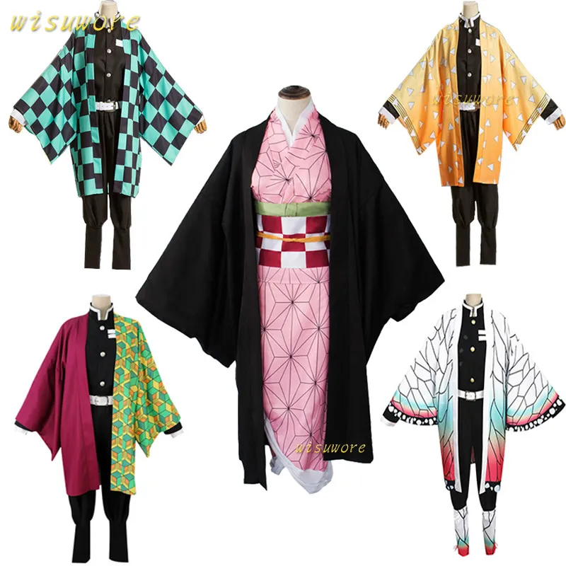 Anime Demon Slayer Kimetsu No Yaiba Cosplay Costume Kamado Tanjirou Nezuko Agatsuma Zenitsu Tomioka Halloween Show Party Set