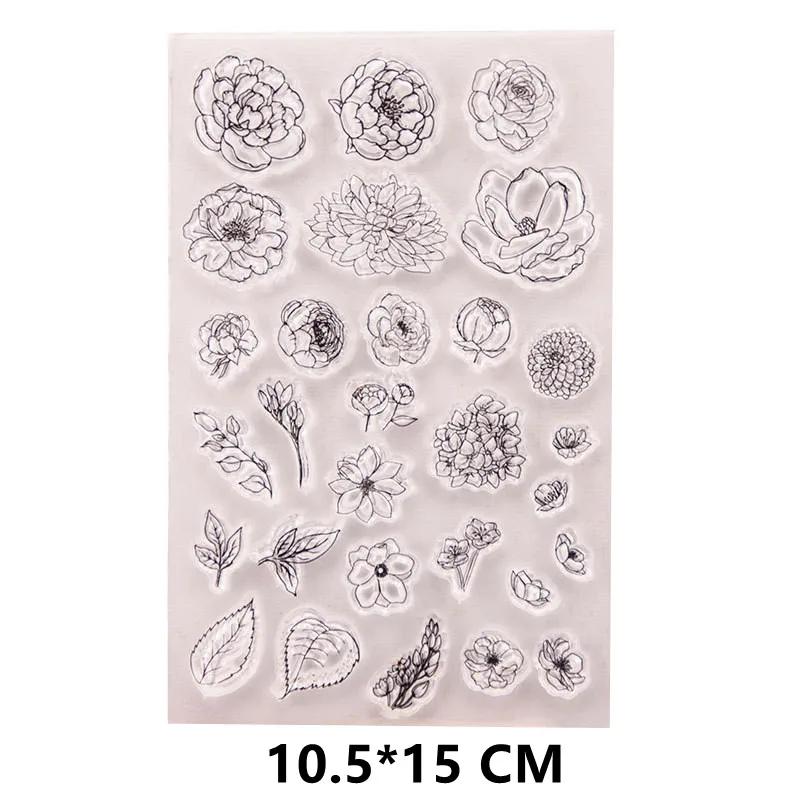 2021 New Flower Clear Stamps DIY Scrapbooking Craft Supplies Rubber Silicon Seals Card Album Hobby ink pad Stamping