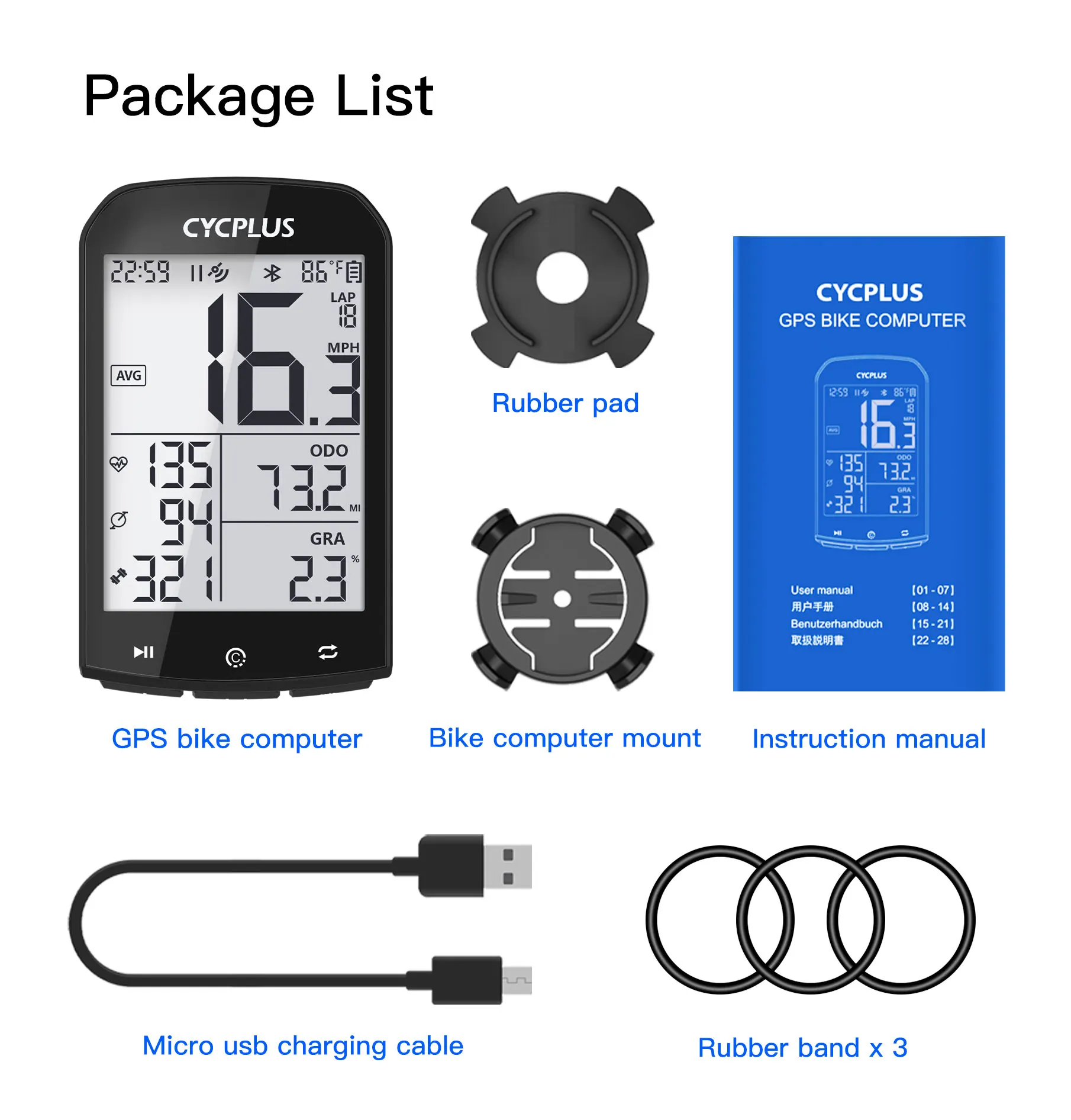 CYCPLUS M1 GPS Bike Computer Speedometer Ciclocomputador Odometer Bicycle Accessories BLE 4.0 ANT+ Cycling Computer