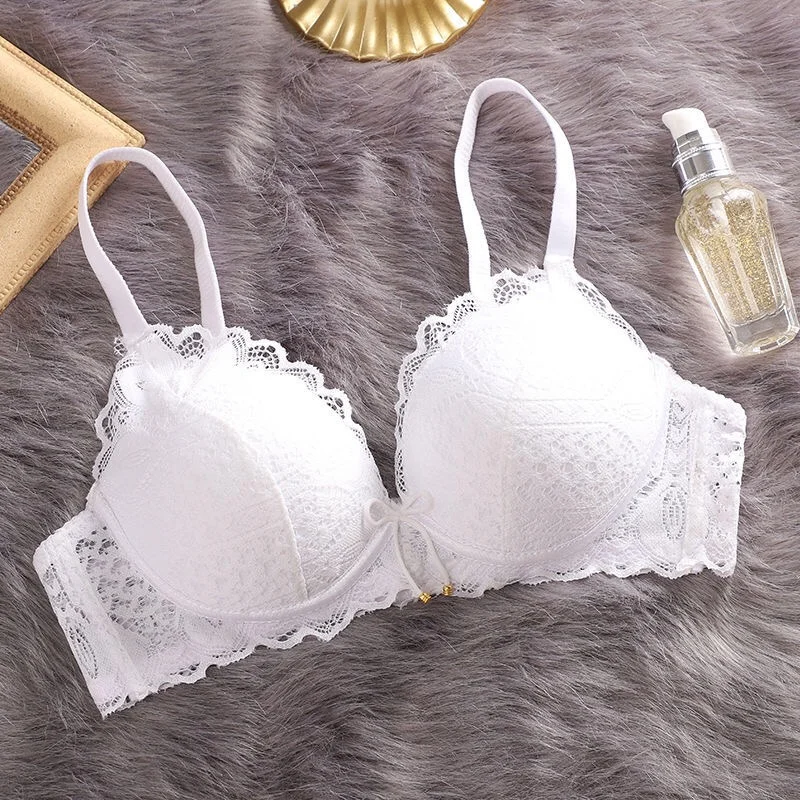 Ropa Interior Mujer Bralette Push Up Bra for Women Seamless Print White Lace Sexy Lingerie Brasieres Sujetador Biustonosz