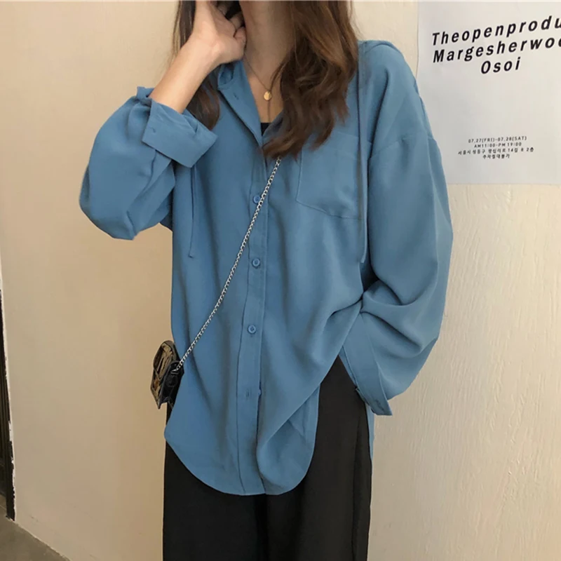 Koreanischen Stil Mode Bluse Frauen Vintage Tops Langarm Lose Mit Kapuze Button Up Shirts Damen Casual Strand Abdeckung Strickjacke