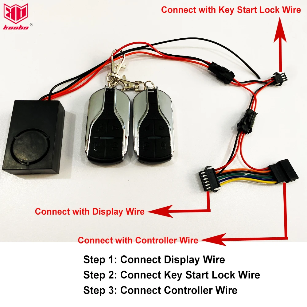 Modified Kaabo Scooter Wireless Remote Control Alarm Kit for 48V-72V Kaabo and  Dualtron Electric  Burglar Alarm Scooter Kit