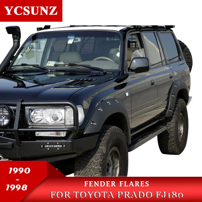 Fender Flares Wheel Arch Fender Accessories Mudguard For Toyota Land Cruiser Prado Lc80 Fj80 1990-1998 texture black