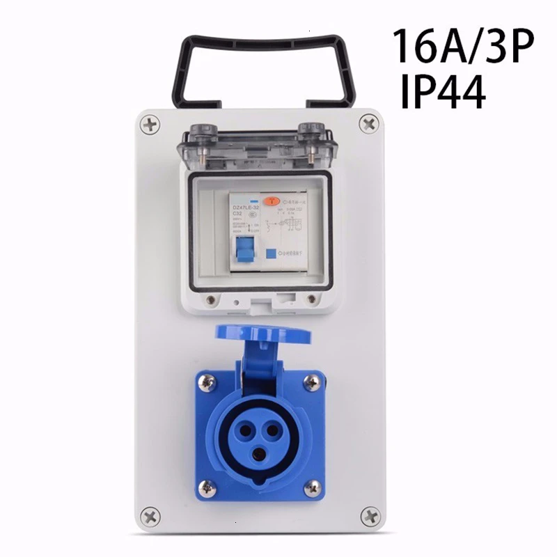 Industry Socket Distribution Box Portable Plastic Group Combine 16a 63a Waterproof Control Box 380v 220v Outdoor