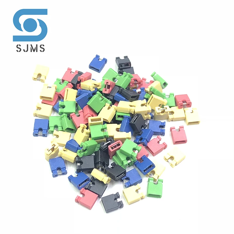 100pcs Colorful Pin Header Jumper Cap Blocks Connector 2.54 mm 3 1/2 Hard Disk Drive DVD/CD Drive Motherboard Expansion Card PCB