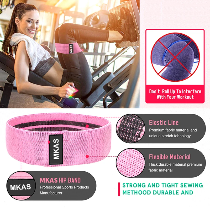 Boky fitness odolnost kapel bilanční rok cvičení sada tkaniny smyčka joga booty kapel 3-piece pro noha stehno zadnice dřepat glute aparatura