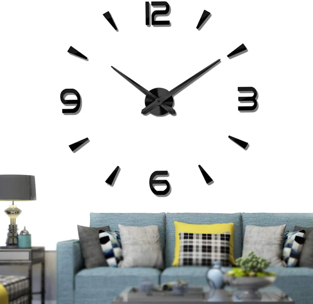 

3D DIY Big Wall Clock Modern Design Larger Wall Clock Living Room Watches Wall Clocks Home Decor Saat Zegary Orologio Da Parete