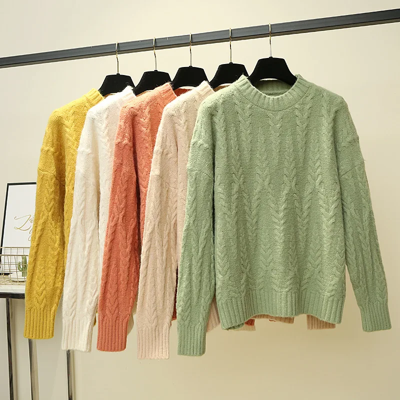 

2020 Classic Sweater Women Loose Kint Sweater And Pullovers Women Long Sleeve Casual Sweaters Twisted Pull Femme Streetwear