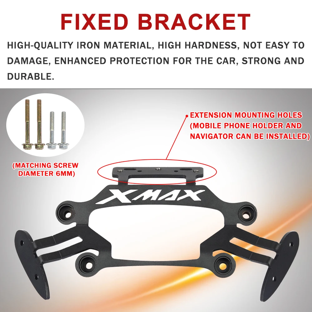 오토바이 XMAX300 백미러 전면 고정 스텐트 모바일 혼 브래킷 거치대, 야마하 XMAX X-MAX 250 300 400 2017 - 2019 용