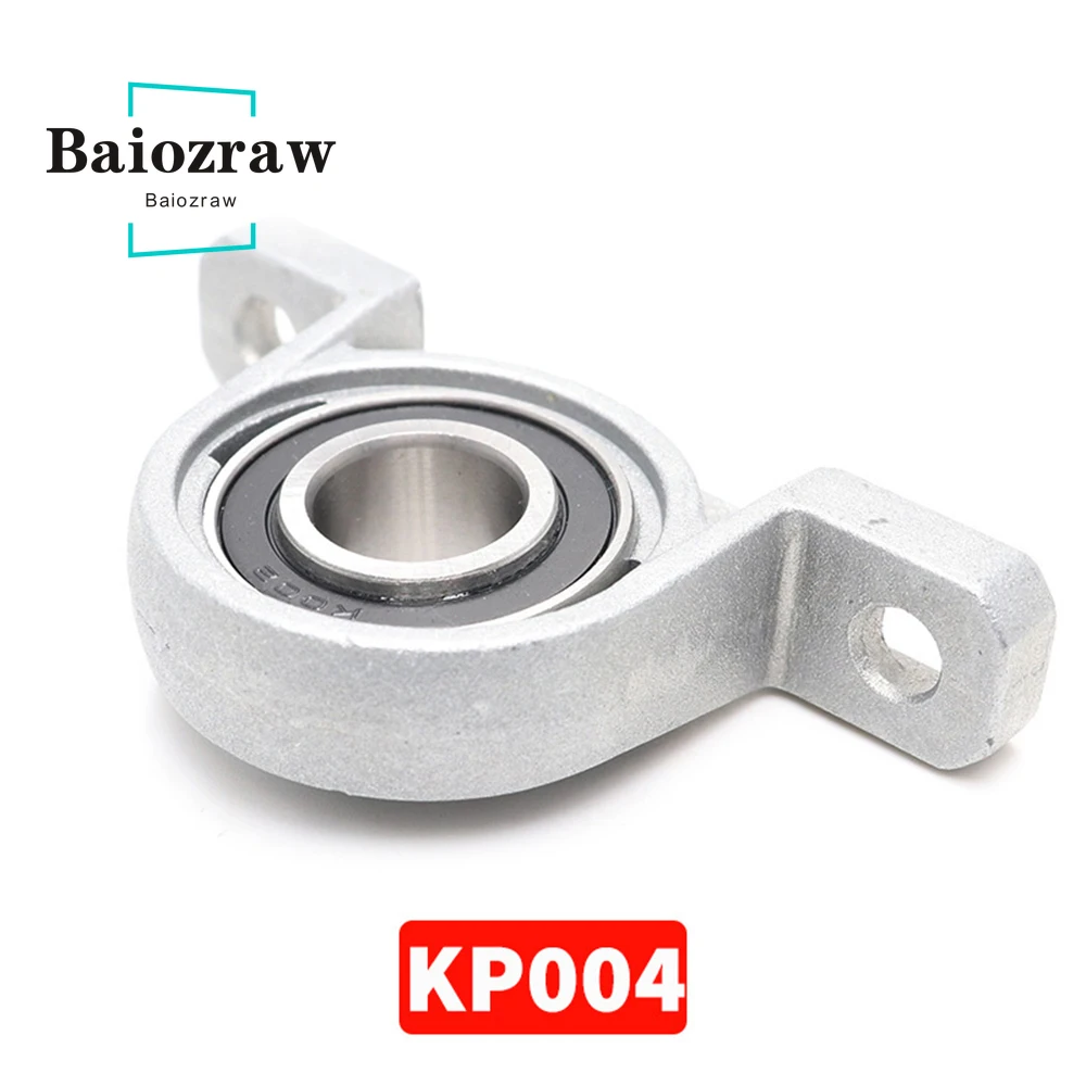 KP004-rodamiento Horizontal y Vertical de 20mm, soporte de tornillo de plomo, almohada de bola montada, bloque de almohada de aleación de Zinc, tipo económico, 1 pieza