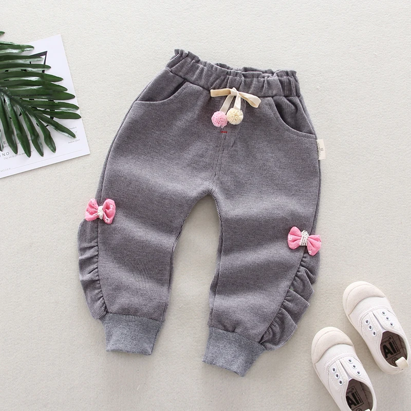 IENENS Baby Toddler Girls Full Pants Trousers Clothes Kids Children Girl Casual Clothing Spring Autumn Infant Cotton Bottoms