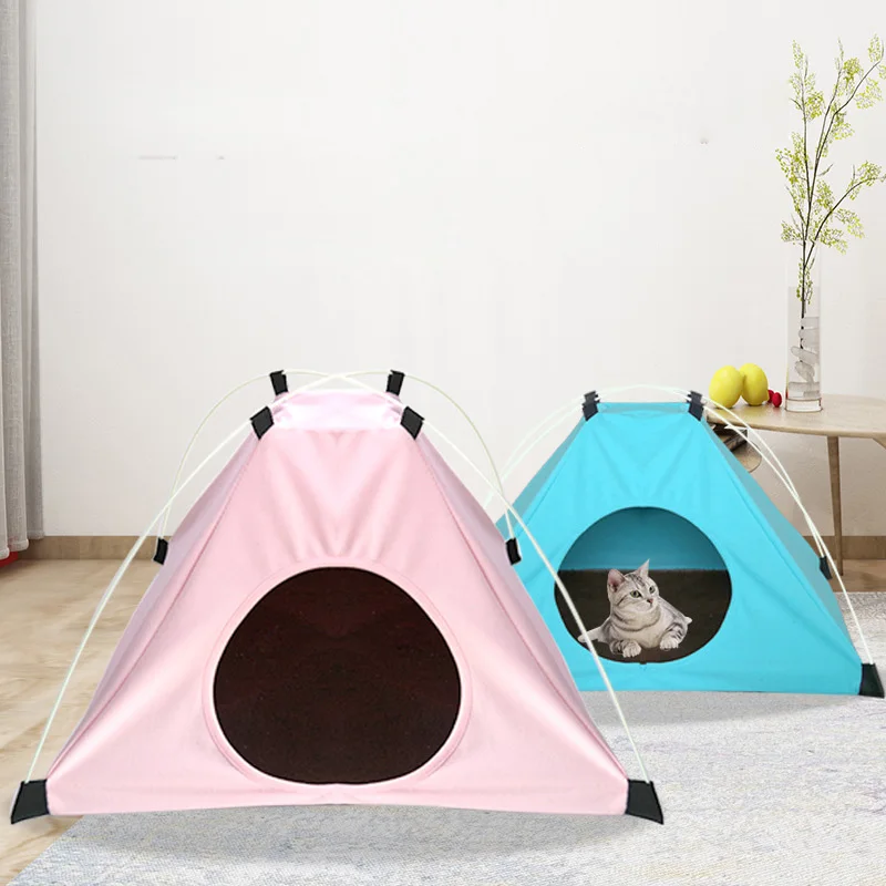 

The New Pet Tent Nest Can Be Folded with A Velvet Pad To Keep Warm Cat Litter Four Seasons Universal Doghouse Tent