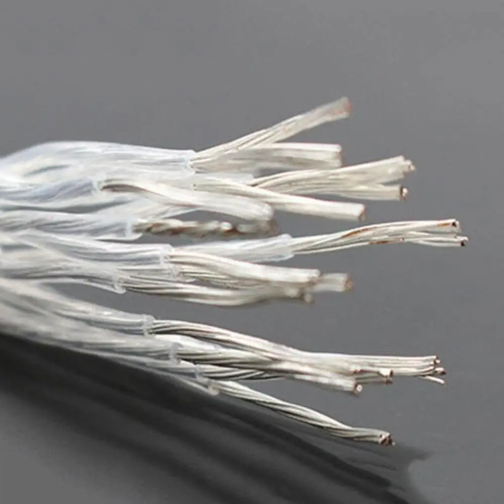 Colleimage Hifi Audio 8AG High Purity Silver Plated OCC Hifi Speaker Bulk Cable 16 Strands Audio Speaker Wire for Diy