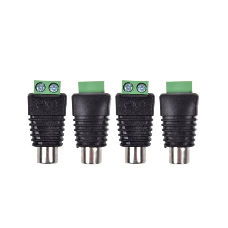 10Pcs Groen Rca Terminal Blok CAT5 Om Camera Cctv Video Balun Rca Vrouwelijke Of Mannelijke Jack Av Schroef Connector