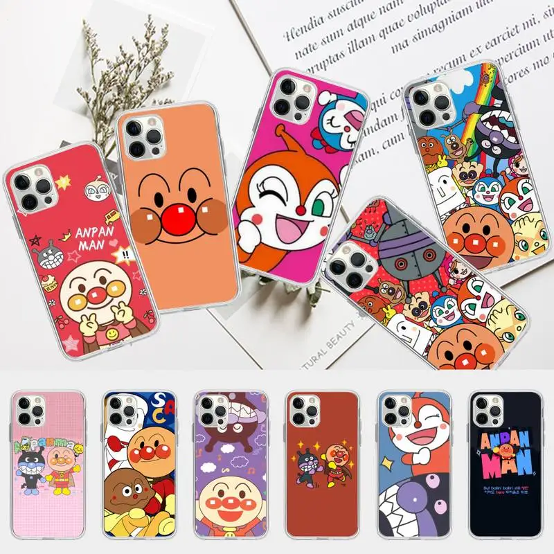 Fashion Anpanman Phone Case for iPhone 13 12 mini 11 pro Xs max Xr X 8 7 6 6s Plus 5s cover