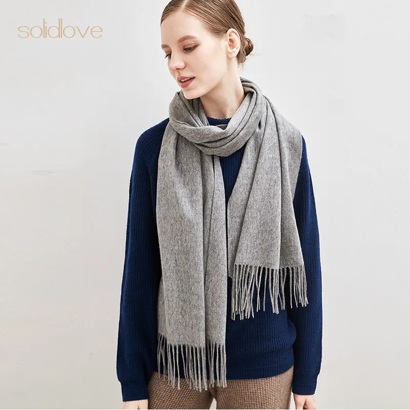 Sciarpa di cashmere 100% donna marchio di lusso Pashmina unisex uomo tinta unita caldo autunno inverno sciarpe di cashmere lunghe morbide e spesse