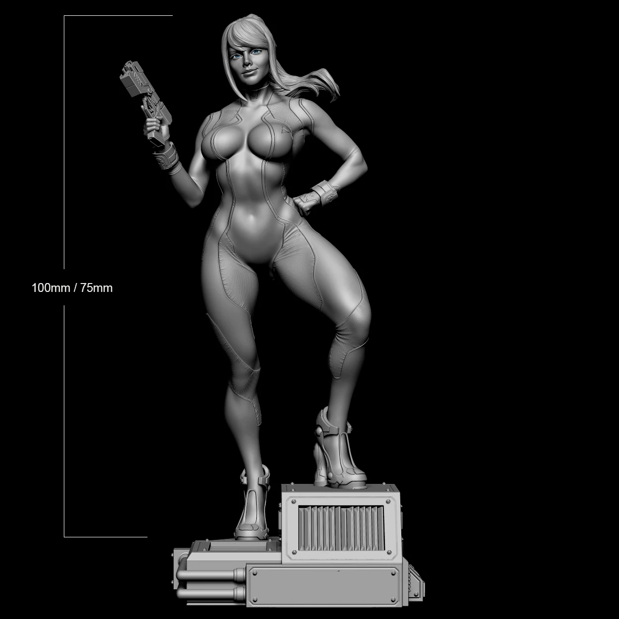 1/24 75mm 1/18 100mm Resin Model Star Girl Fighter Figure Unpainted No Color RW-013