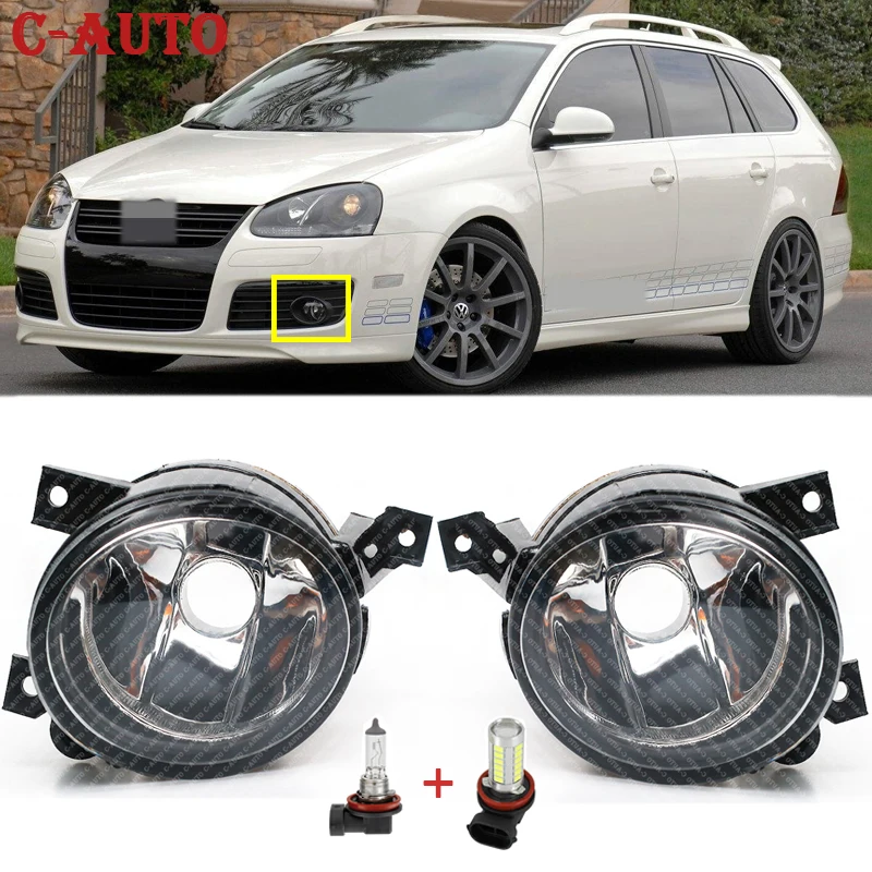 Lewego prawego przednie światło przeciwmgłowe światła przeciwmgielne z żarówkami halogenowymi i LED do VW Jetta 5 A5 MK5 2006 2007 2008 2009 2010 2011 lampa przeciwmgielna
